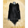 Black color jaquard viscose shawl